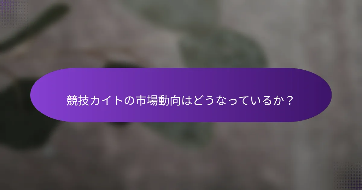 競技カイトの市場動向はどうなっているか?