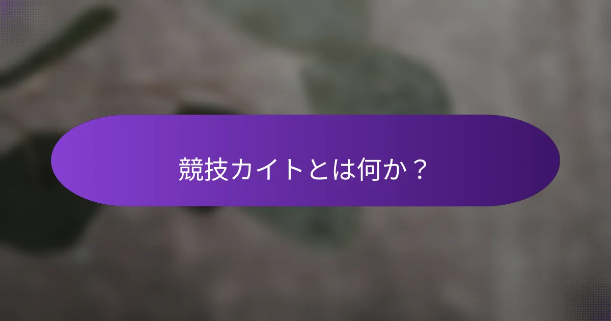 競技カイトとは何か?