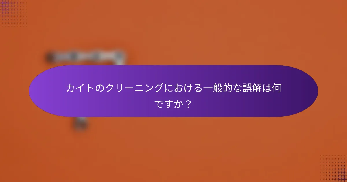カイトのクリーニングにおける一般的な誤解は何ですか?