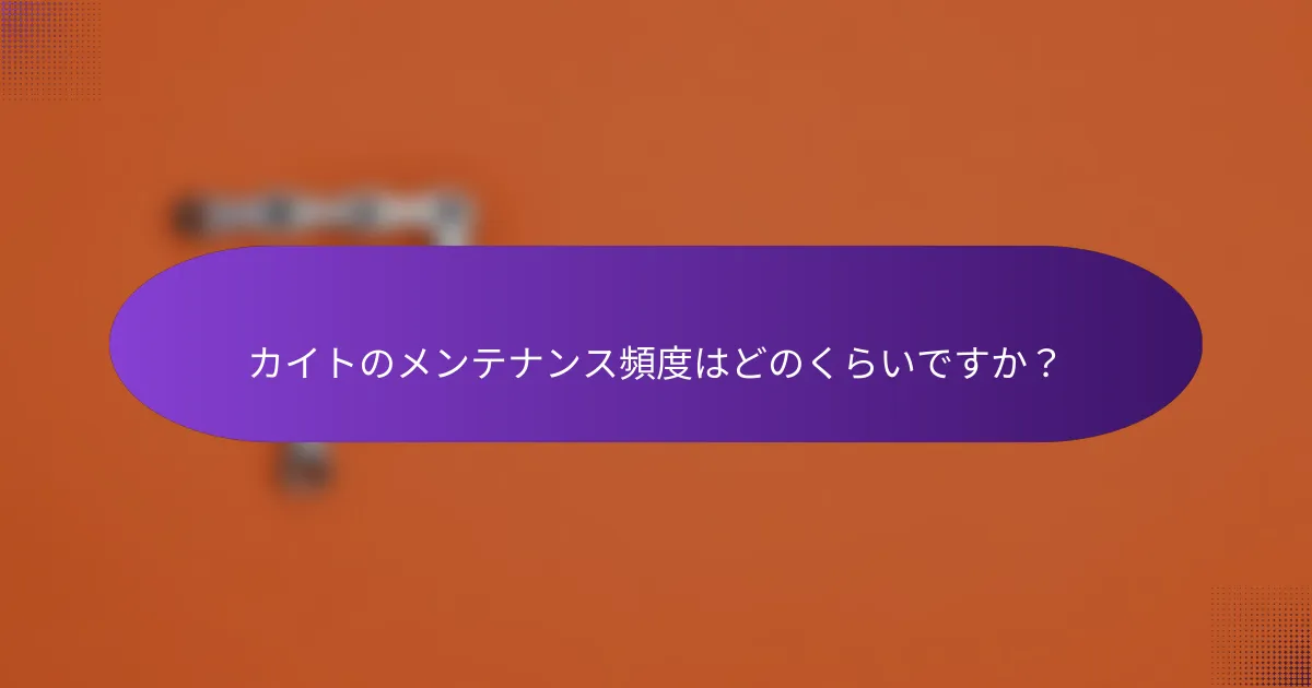 カイトのメンテナンス頻度はどのくらいですか?