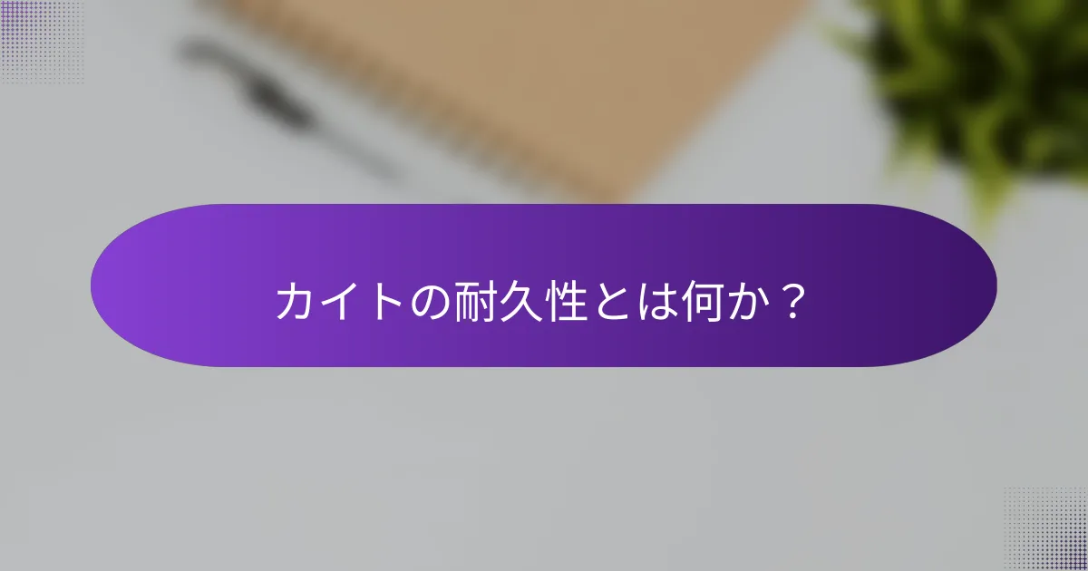 カイトの耐久性とは何か？
