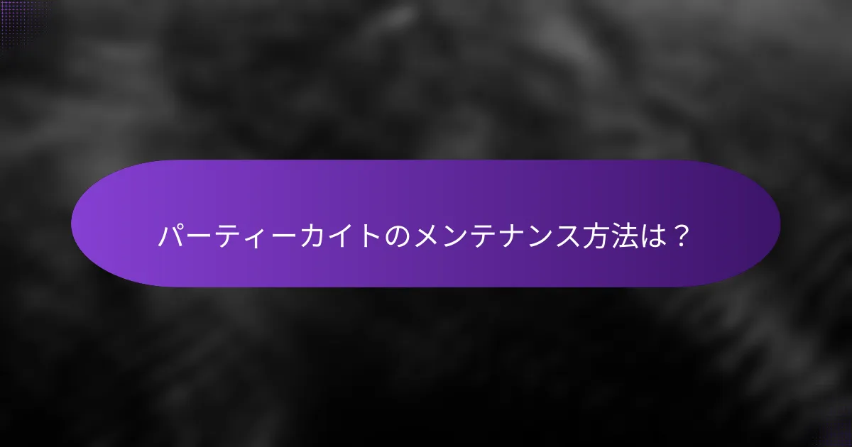 パーティーカイトのメンテナンス方法は？